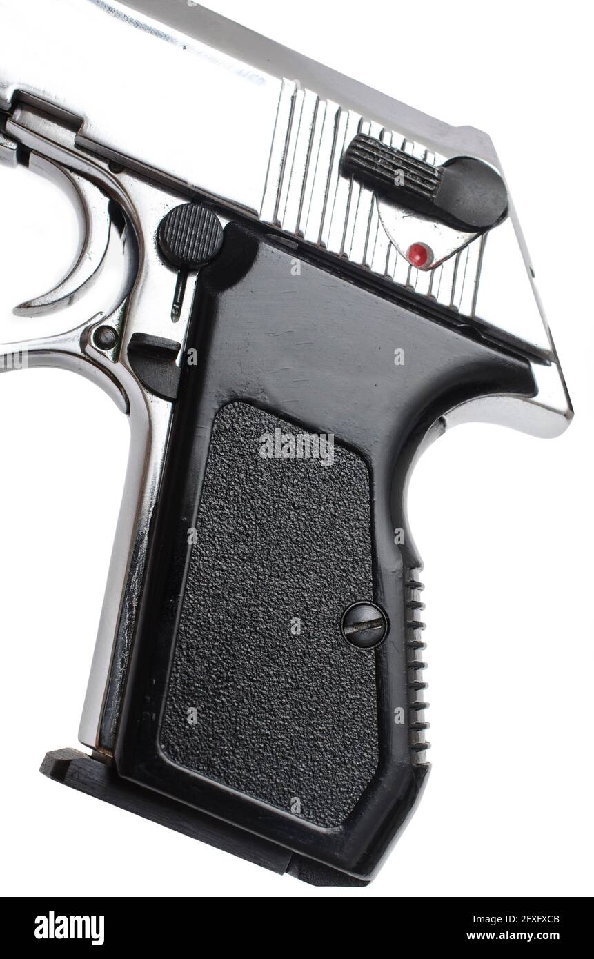 handle of pistol isolated Stock Photo Alamy