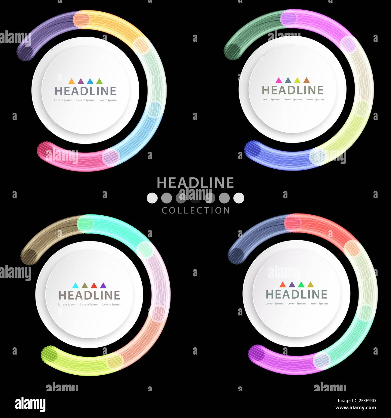 Brochure header colorful layout background template design collection