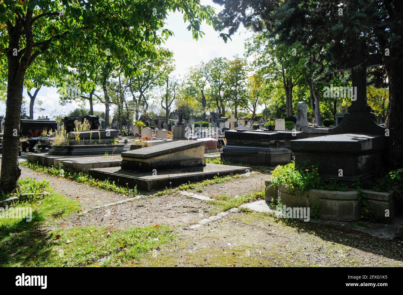 Paris, France, September 26, 2017 Pere Lachaise cemetery; none of the