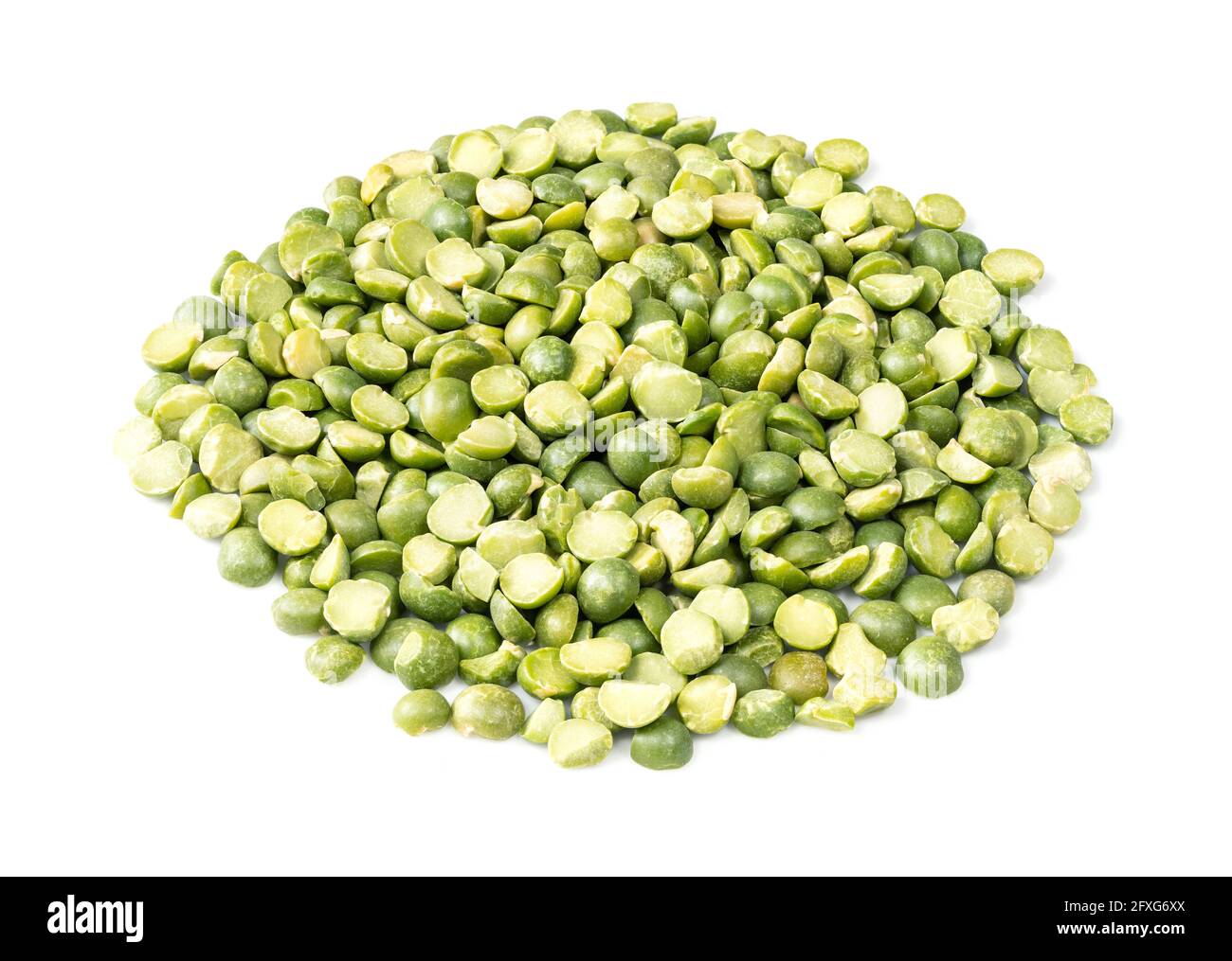 pile of green split peas closeup on white background Stock Photo Alamy