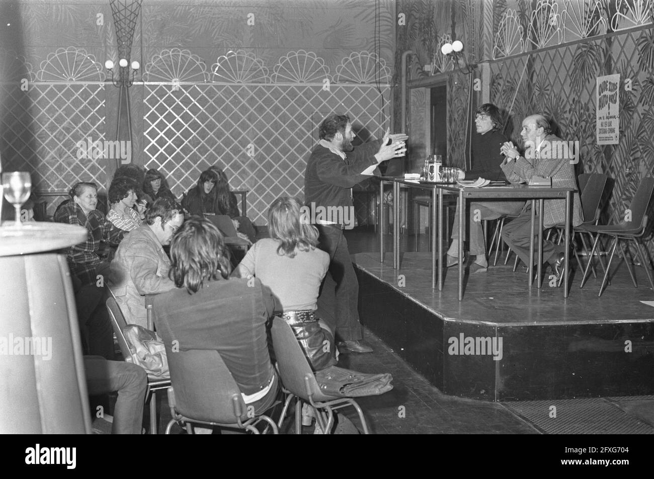 Meeting on Red Light District car-free in Brakkegrond in Amsterdam, April  6, 1972, Meetings, The Netherlands, 20th century press agency photo, news  to remember, documentary, historic photography 1945-1990, visual stories,  human history