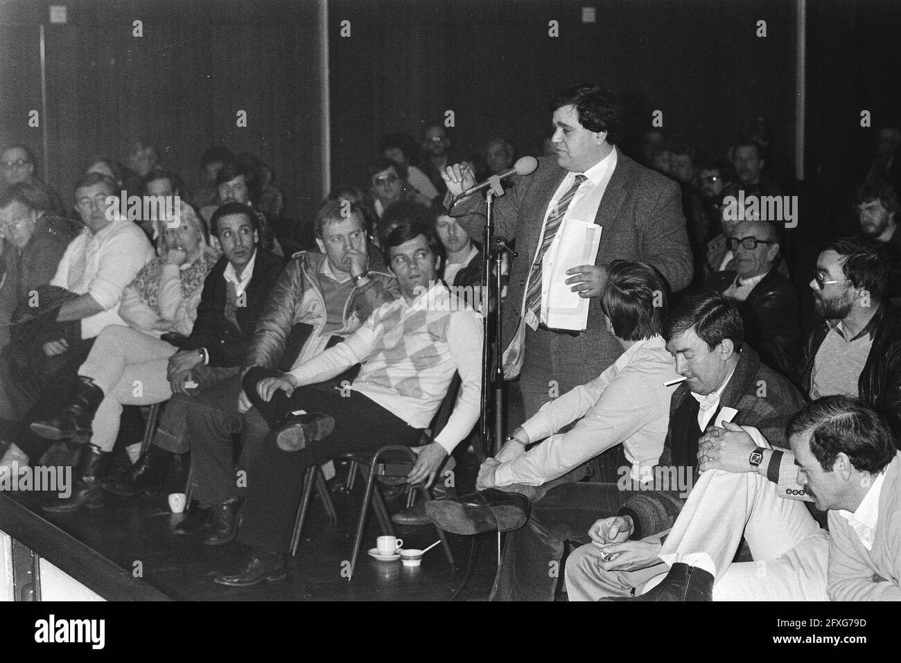 Meeting of Drivers, March 3, 1983, labor disputes, cab drivers, The Netherlands, 20th century press agency photo, news to remember, documentary, historic photography 1945-1990, visual stories, human history of the Twentieth Century, capturing moments in time Stock Photo