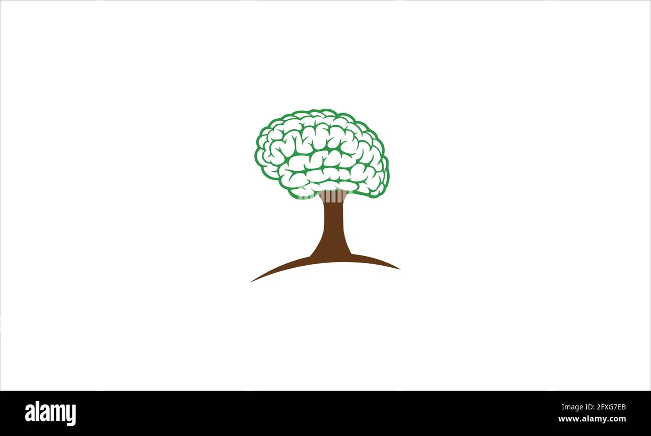 Brain Tree icon Logo design vector template illustration Stock Vector