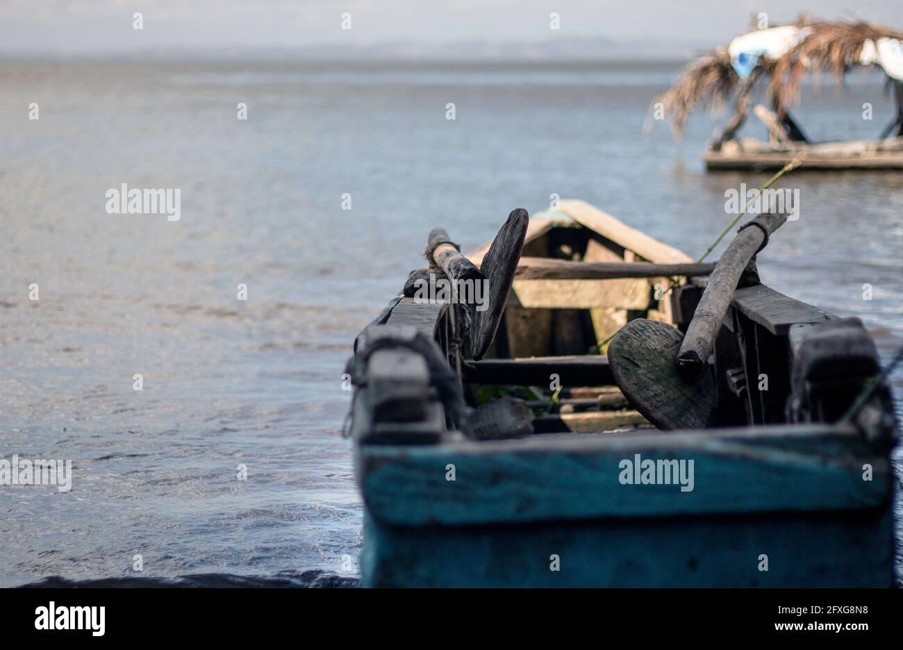 Nicaraguan boat in a lake Stock Photo