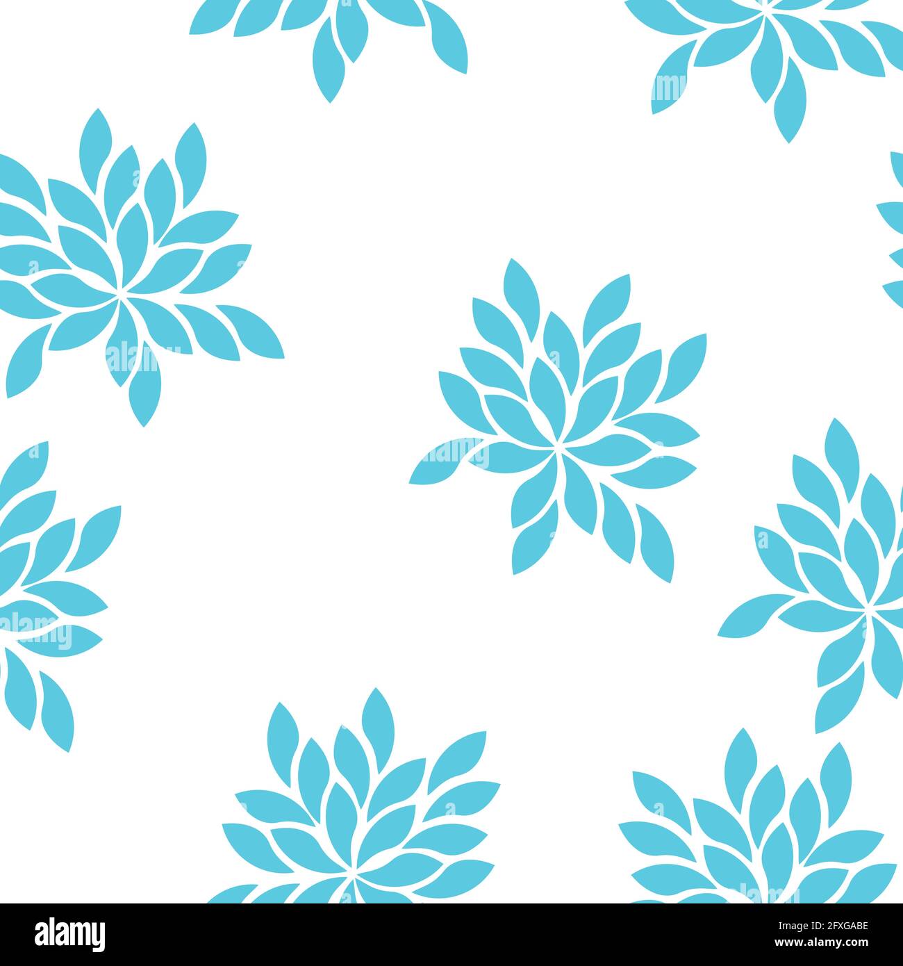 Vector illustration floral abstract blue background, pattern Stock Vector