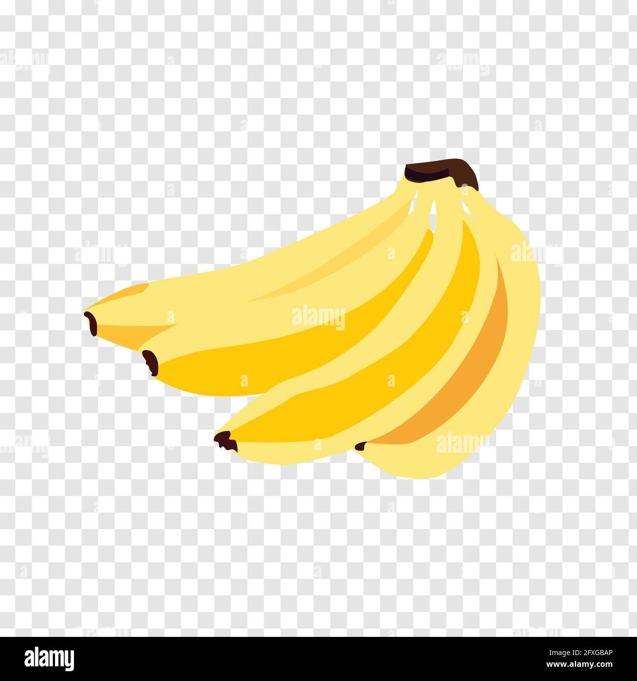 Realistic bunch of bananas isolated on transparent background. Banana ...