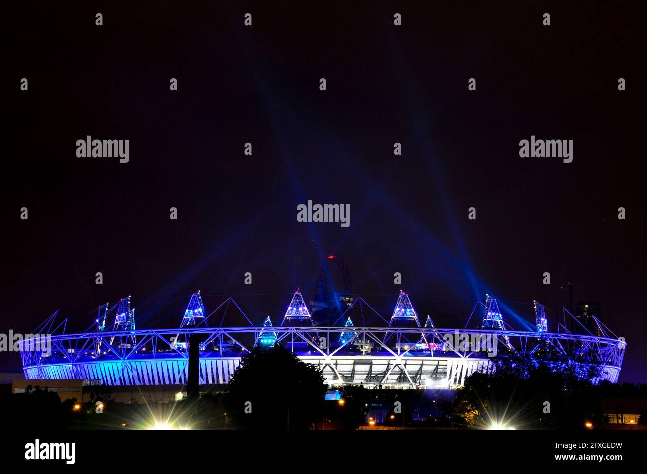 Opening ceremony laser show for the London 2012 Olympics. Olympic