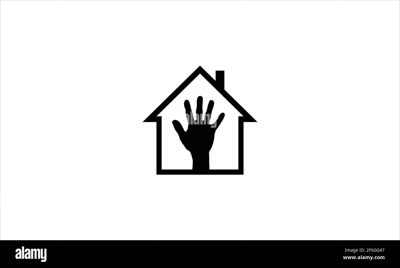Home with Hand Logo icon vector design illustration  Real Estate Building Apartment construction and architecture business Stock Vector