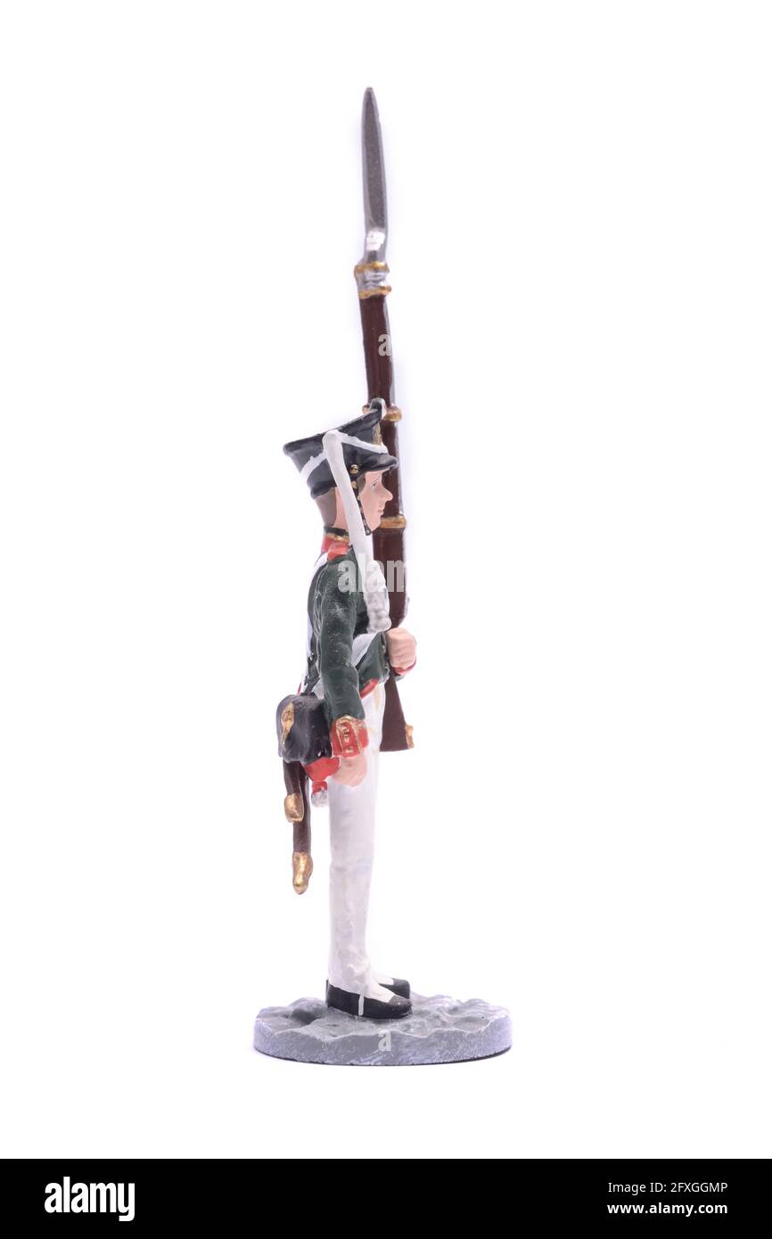 tin soldier Cadet 1st Cadet Corps 1812 Isolated on white Stock Photo