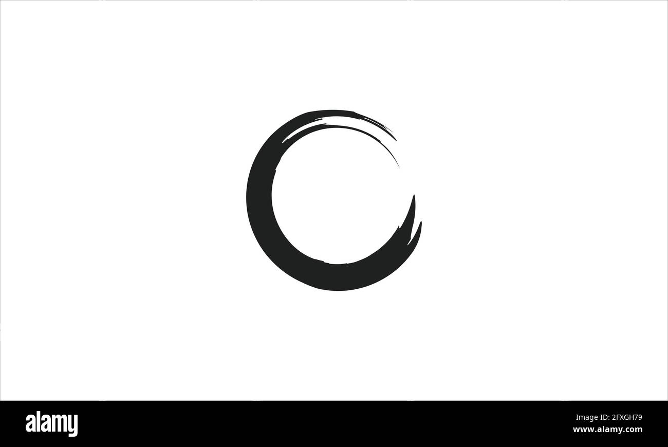 Black Zen Circle Watercolor Logo Sign Icon  Illustration Vector Design Template Stock Vector