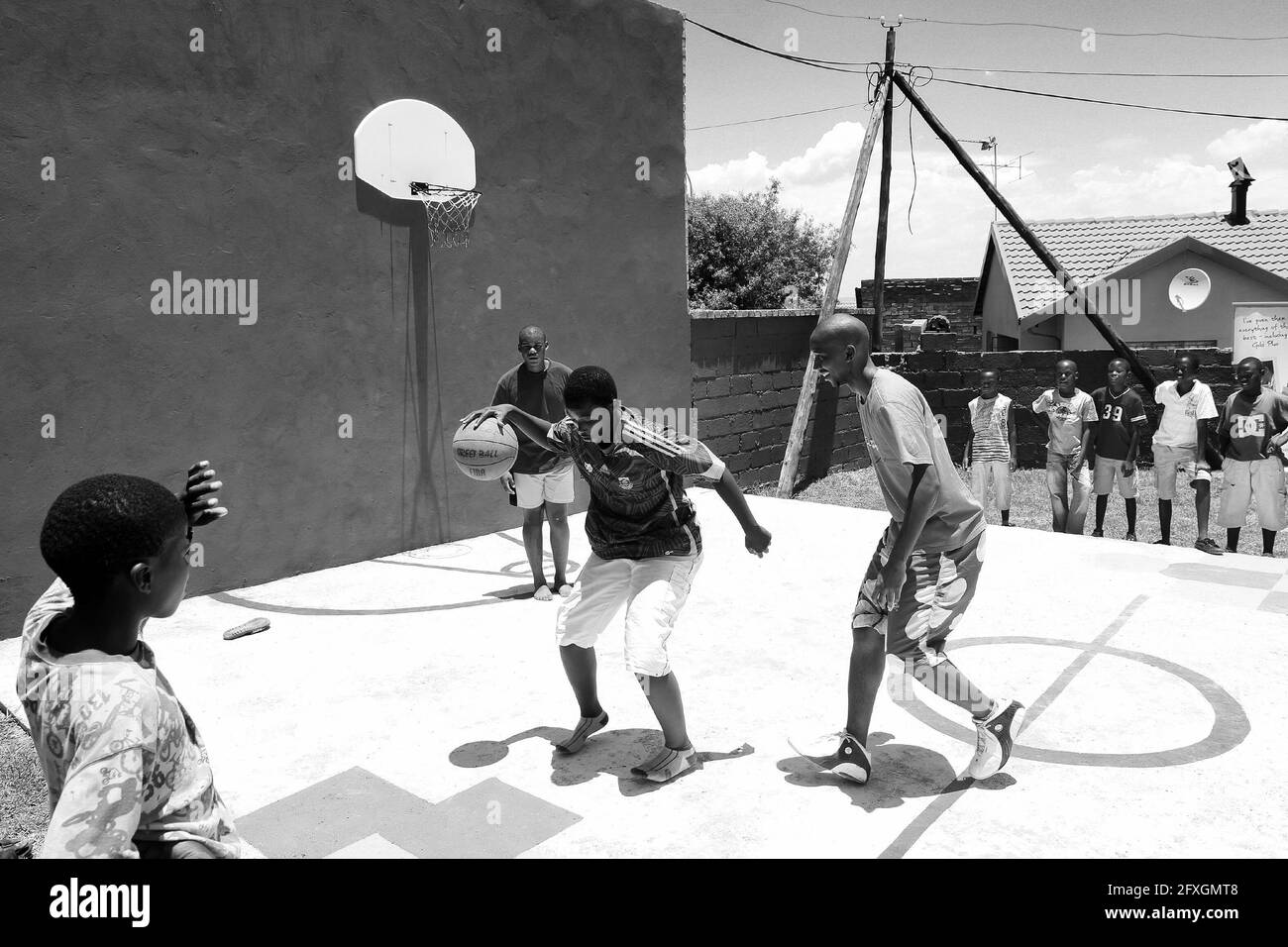 Diverse Kid Basketball Outside Black And White Stock Photos And Images