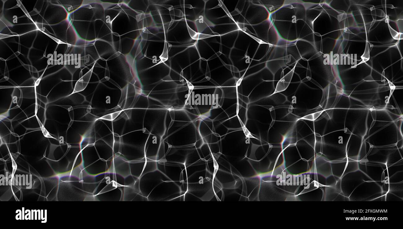 shiny rays reflections in the water . water caustics on black