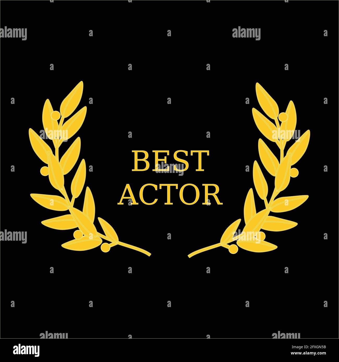 Vector illustration film award best actor laurel wreath Stock Vector