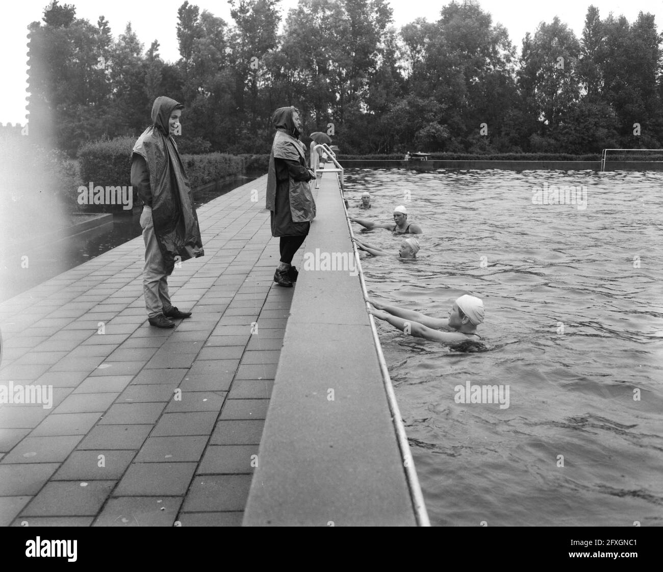 Four Naarden swimmers training for the Olympics, August 15, 1960, Olympics, training, The Netherlands, 20th century press agency photo, news to remember, documentary, historic photography 1945-1990, visual stories, human history of the Twentieth Century, capturing moments in time Stock Photo