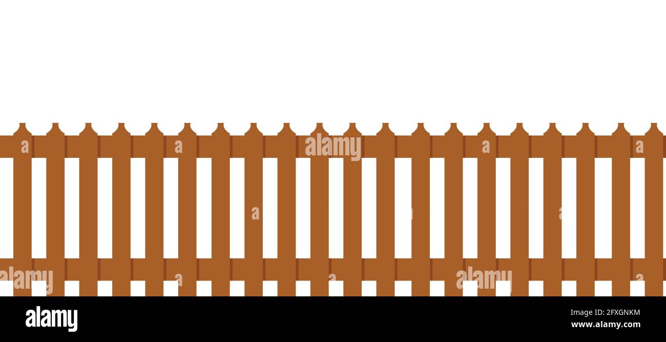 Brown wooden fence isolated on white background Stock Vector Image ...