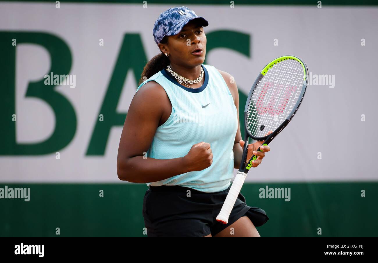 Hailey Baptiste of the United States in action during the second  qualifications round at the Roland-Garros 2021, Grand Slam tennis  tournament, Qualifying, on May 26, 2021 at Roland-Garros stadium in Paris,  France -