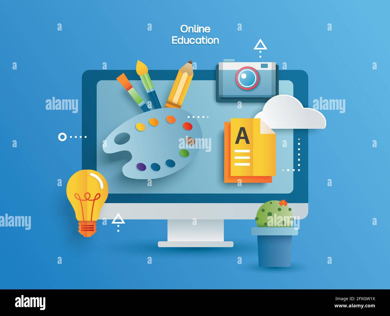 Distance learning online study Stock Vector Images - Alamy