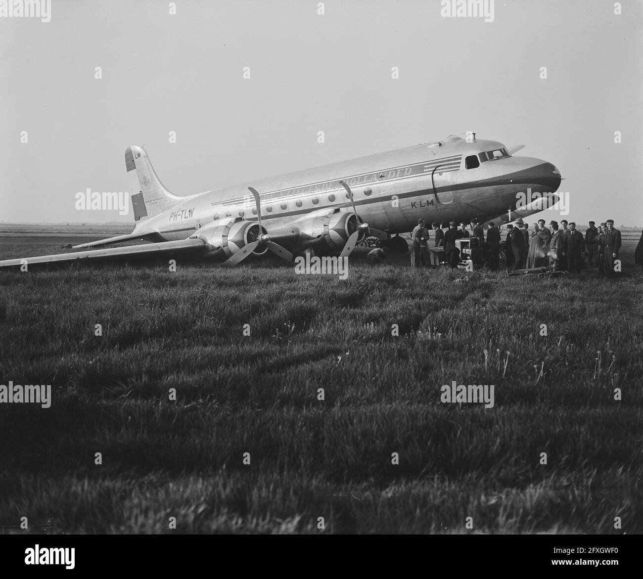 Schiphol airport plane crash plane Black and White Stock Photos