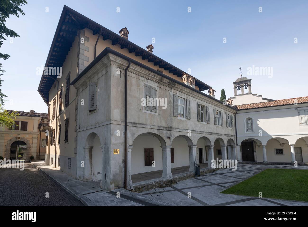 Gorizia, Italy. May 21, 2021.   the facade of the ancient Lantieri palace in the historic center of the city Stock Photo
