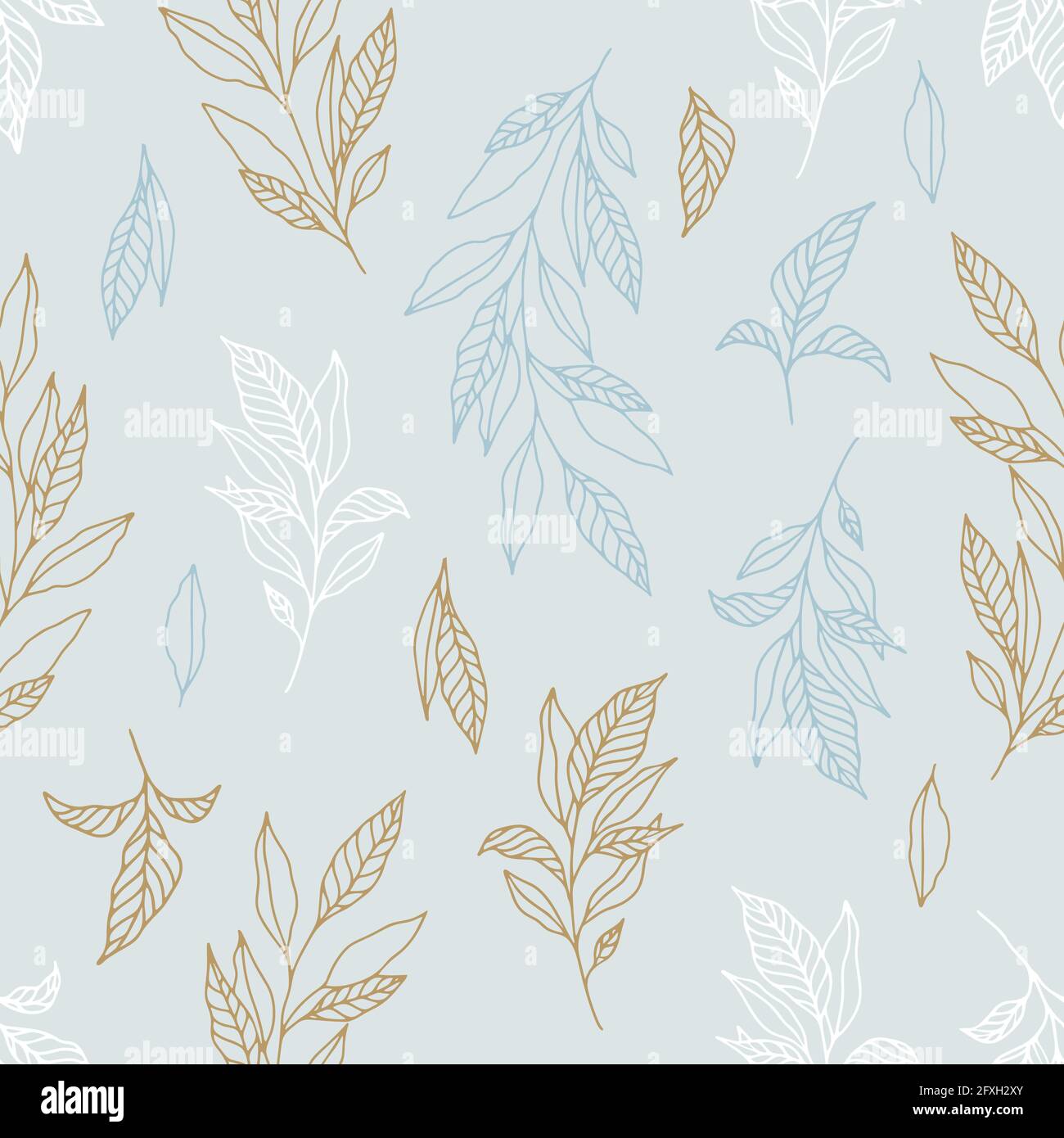 Seamless cute floral vector pattern with plant and flowers. Flower ...
