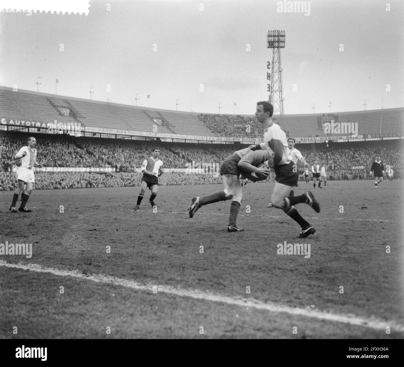 Football match Feyenoord against Volewijckers 6-0, 11 February 1962, sports, soccer, The Netherlands, 20th century press agency photo, news to remember, documentary, historic photography 1945-1990, visual stories, human history of the Twentieth Century, capturing moments in time Stock Photo