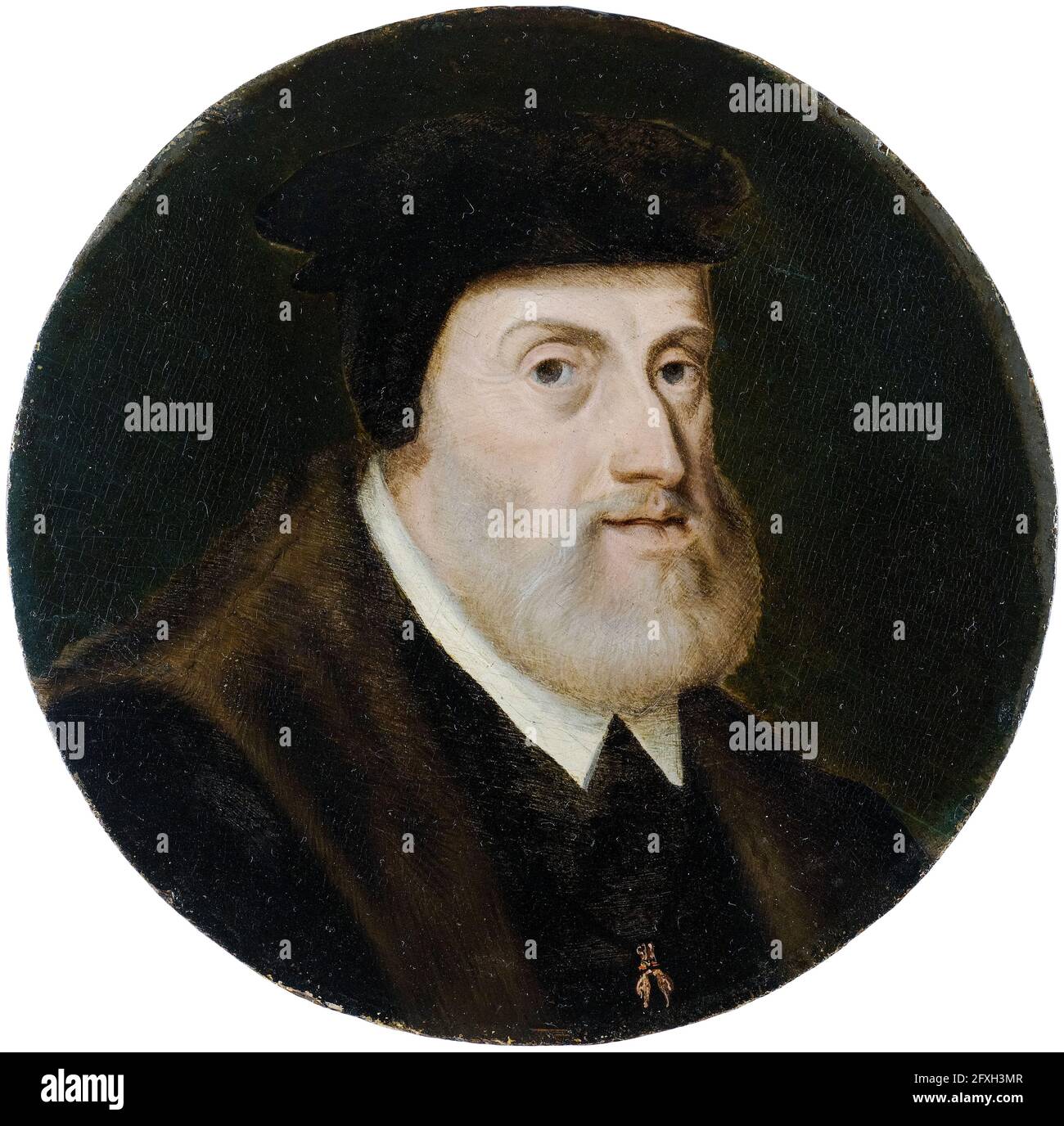 Charles V (1500-1558), Holy Roman Emperor 1519-1556, portrait painting in oil on panel, circa 1550 Stock Photo