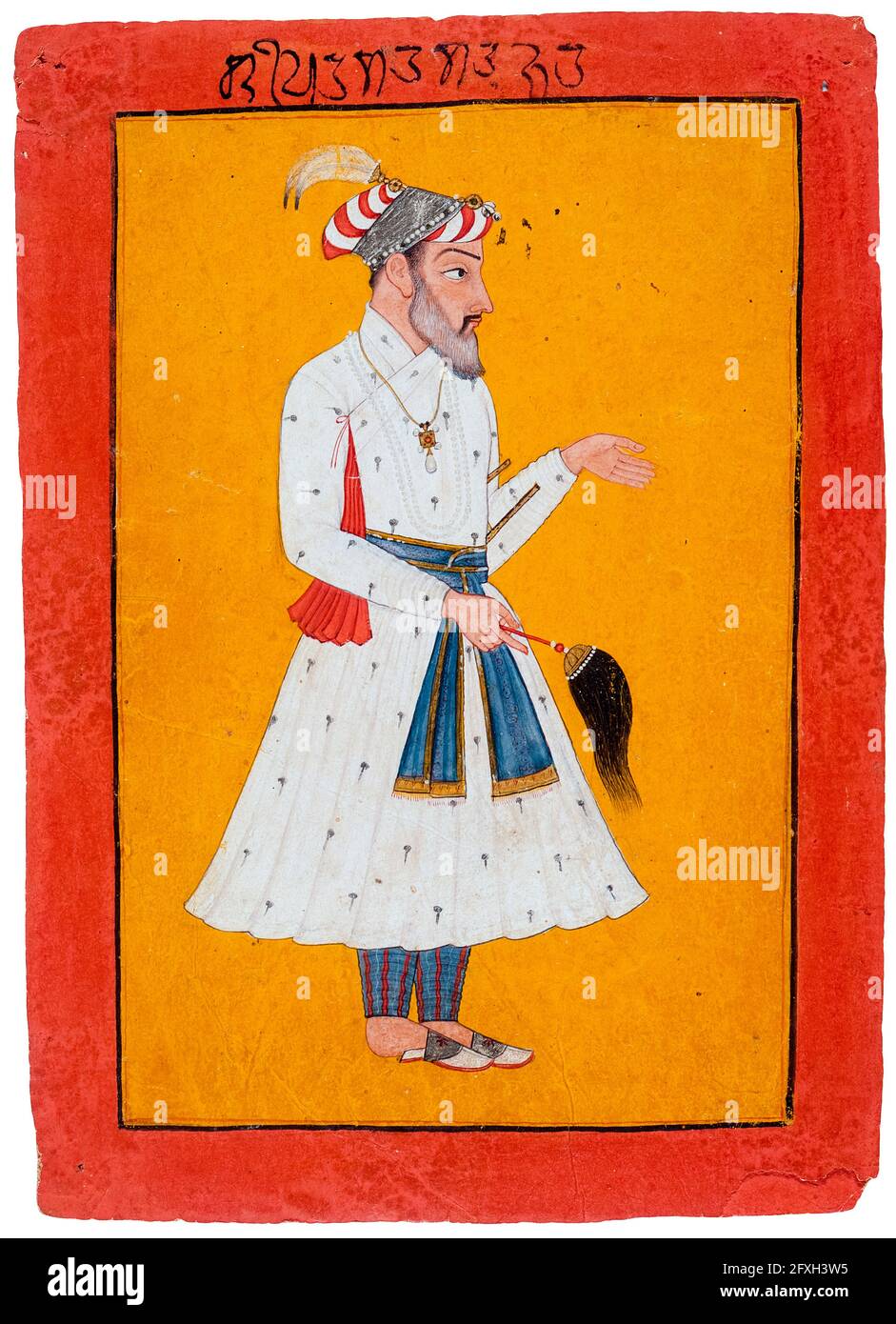 Emperor Shah Jahan (1592-1666), 5th Mughal Emperor (1628-1658), portrait painting, circa 1690 Stock Photo