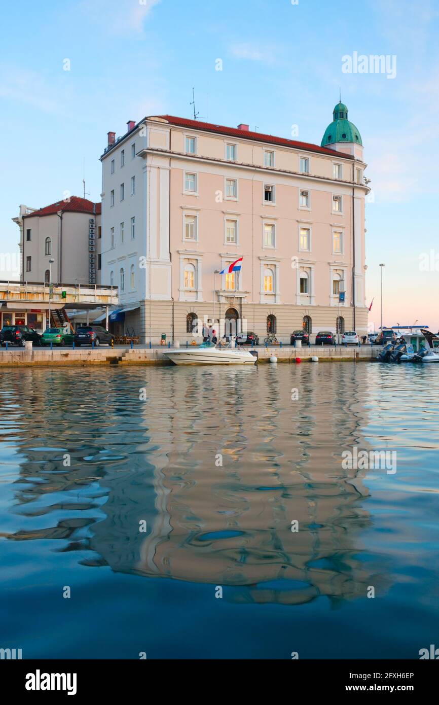 Office of the Plovput company at the harbour of Split. The company is active in waterway maintenance, operation of lighthouses. Split, Croatia. Stock Photo