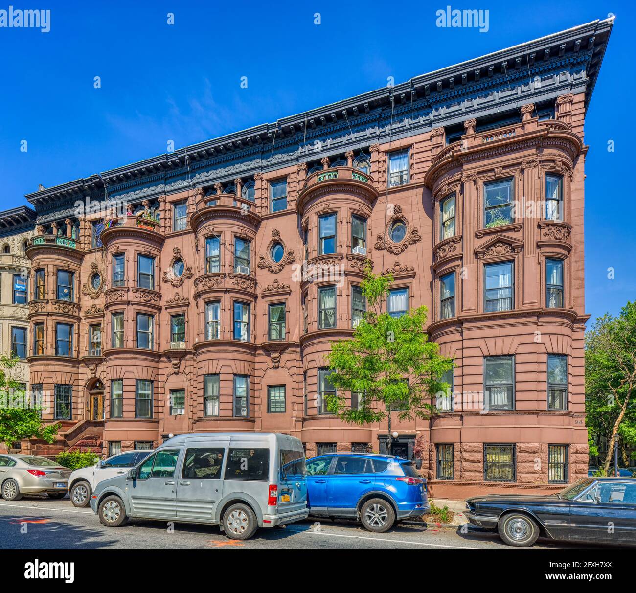 10294 Prospect Park West, brownstone town houses built in 1899 Stock