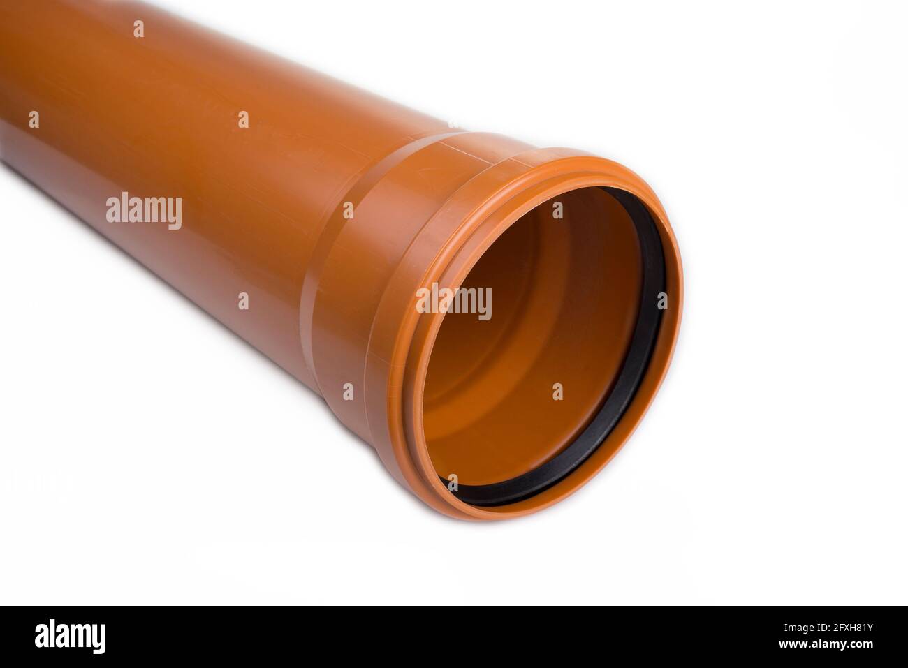 Plastic Sewer pipe on a white background Stock Photo Alamy