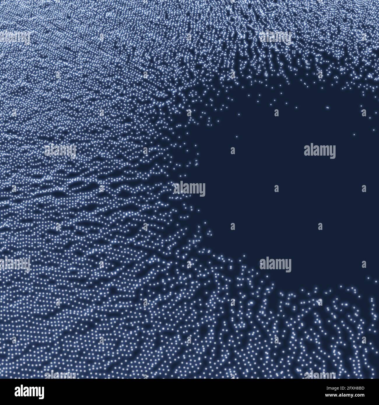 Array with Dynamic Particles. 3D Technology Style. Abstract Background ...