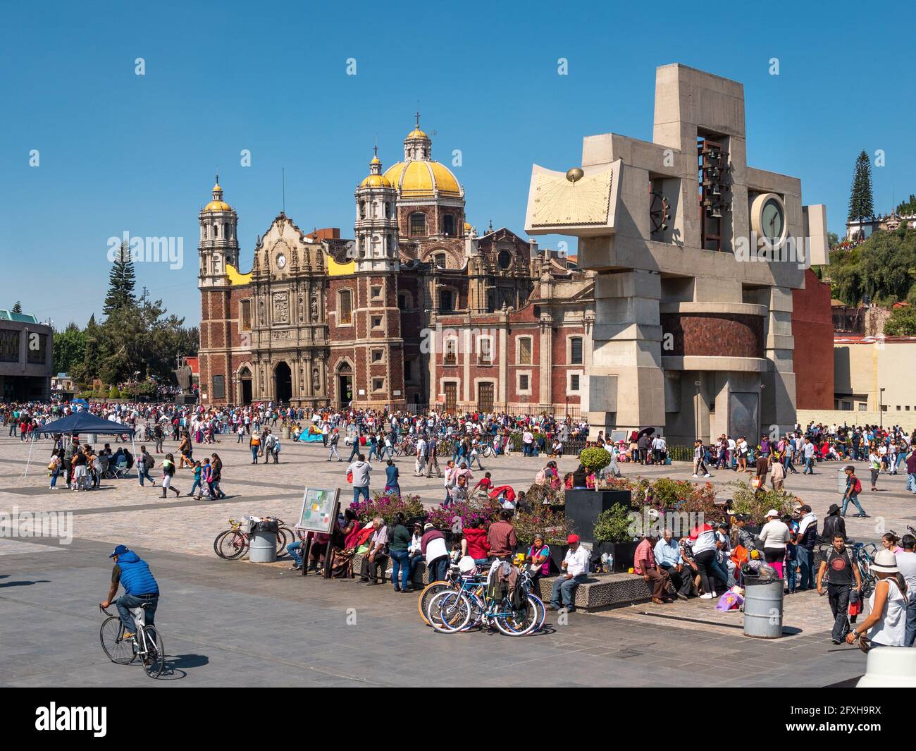Historical landmark Basilica of Our Lady of Guadalupe on a sunny day in Mexico City, Mexico. Stock Photo
