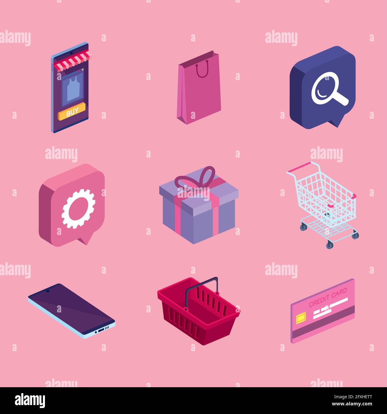 shopping online symbols Stock Vector Image & Art - Alamy