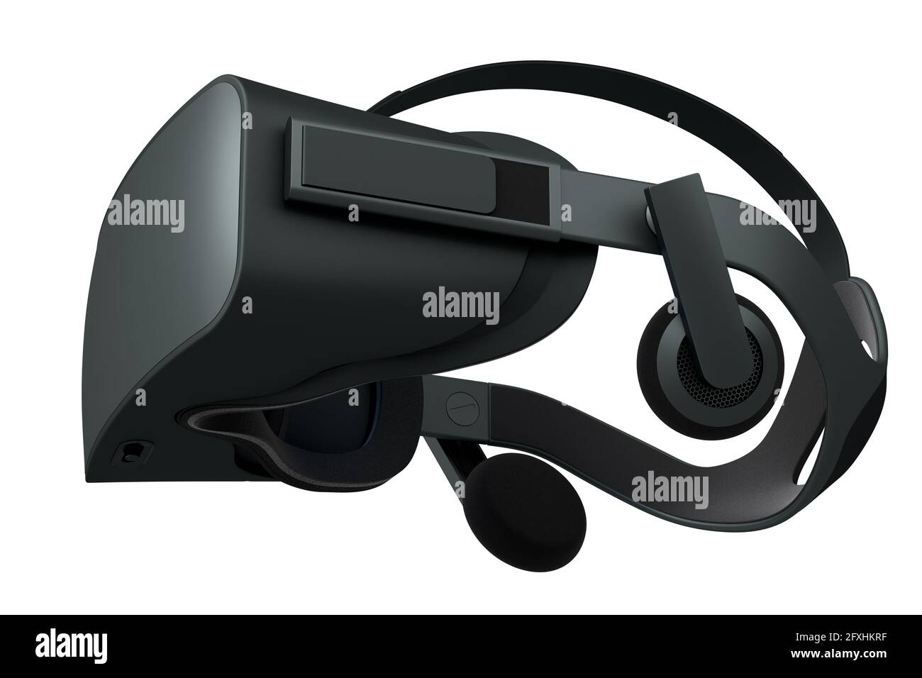 Virtual black reality glasses isolated on white background. 3d ...