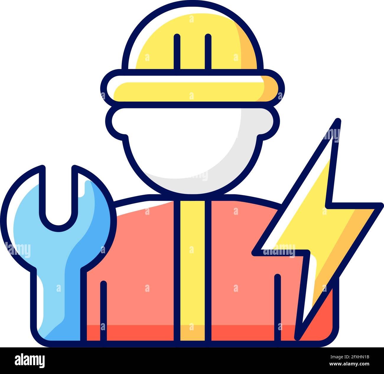 Electrician RGB color icon Stock Vector Image & Art - Alamy