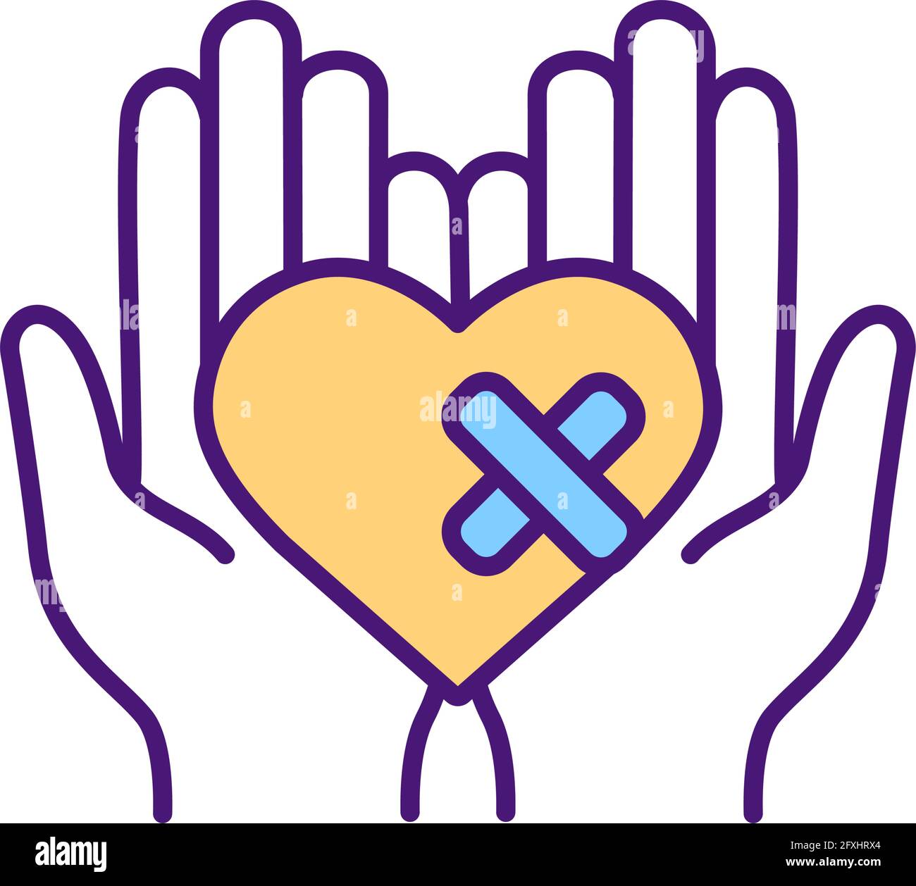 Healing broken heart RGB color icon Stock Vector Image & Art - Alamy