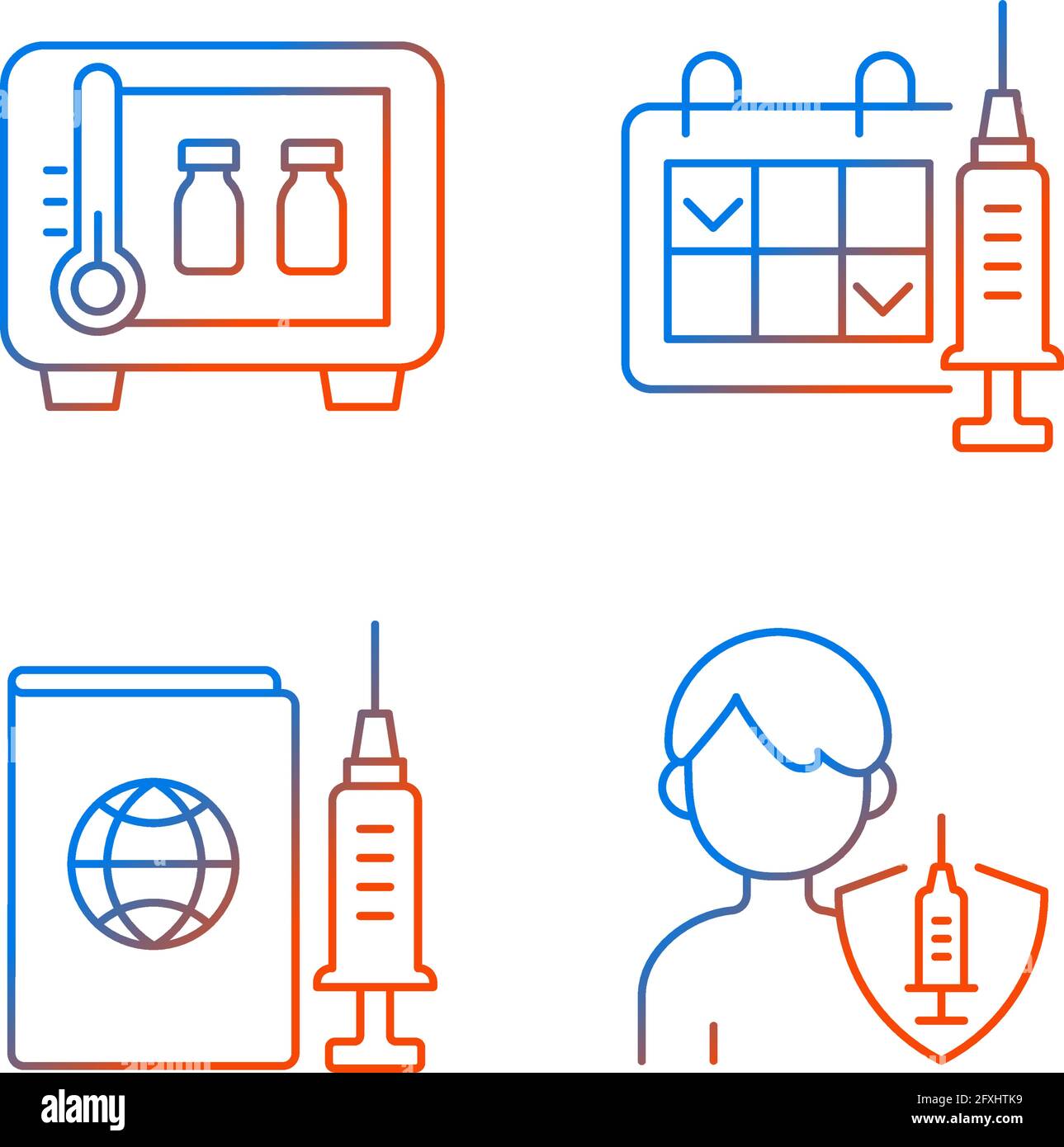 Vaccine shot gradient linear vector icons set Stock Vector Image & Art ...