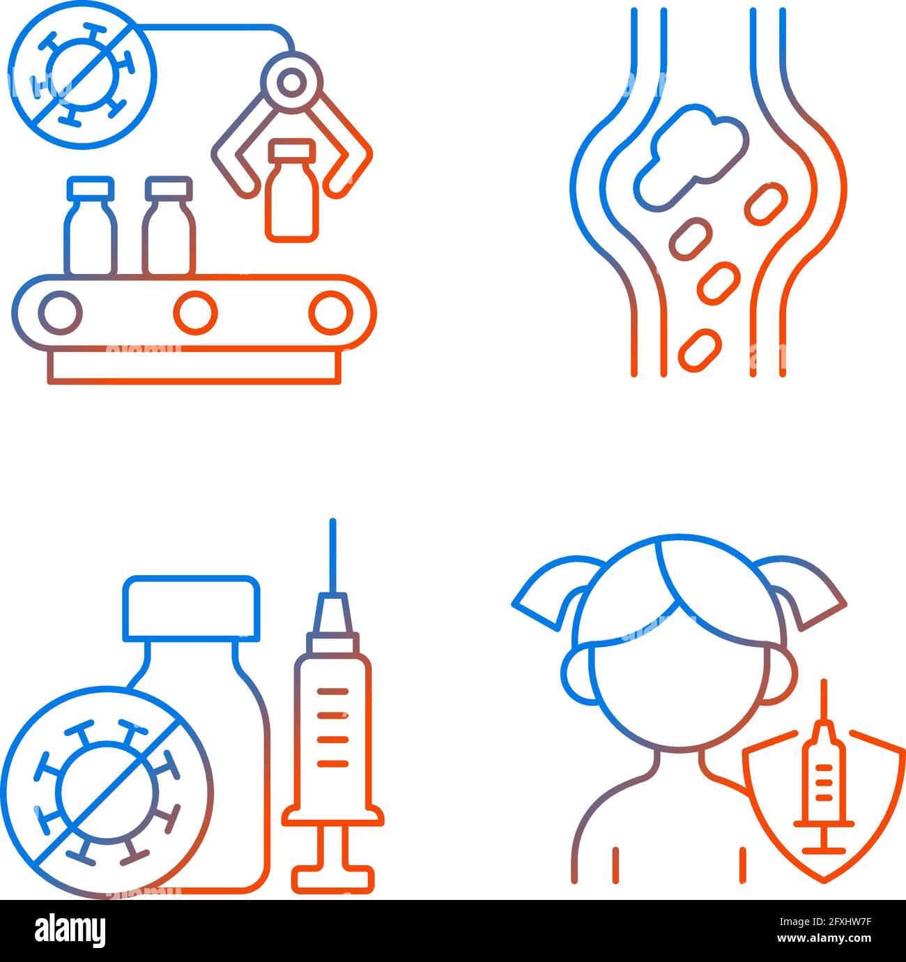 Vaccination gradient linear vector icons set Stock Vector Image & Art ...