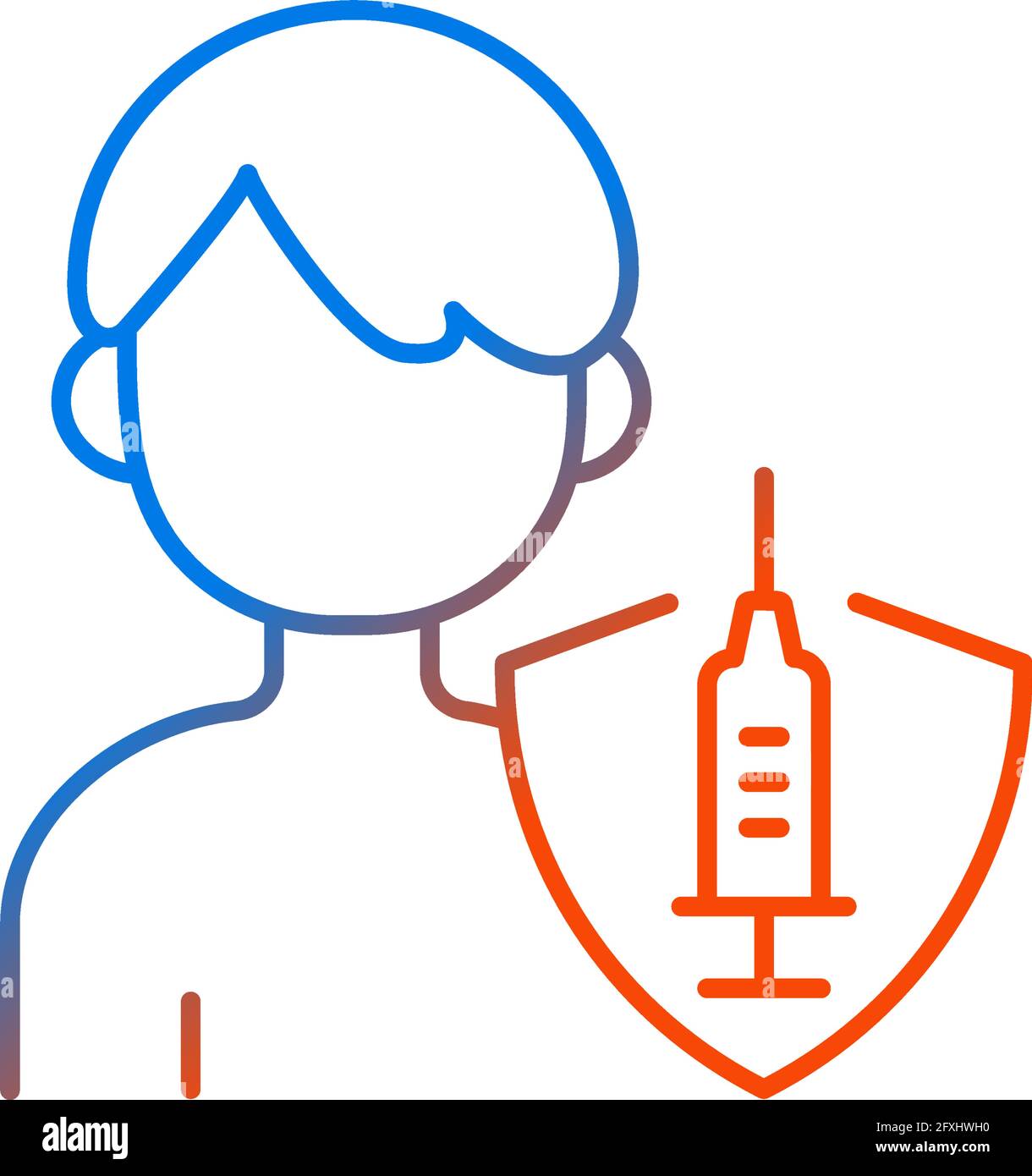 Vaccination of teens gradient linear vector icon Stock Vector Image ...