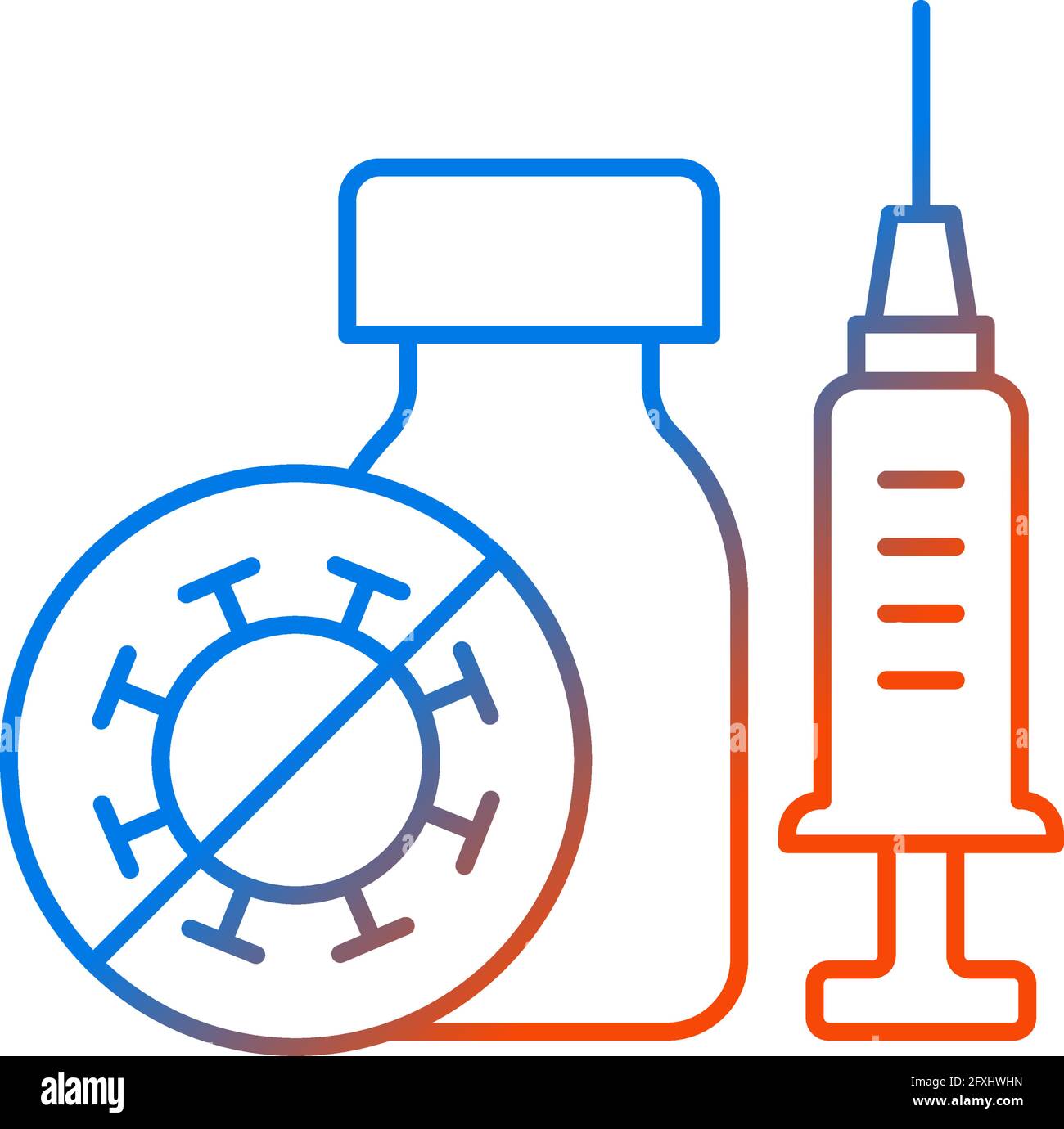 Covid vaccination gradient linear vector icon Stock Vector
