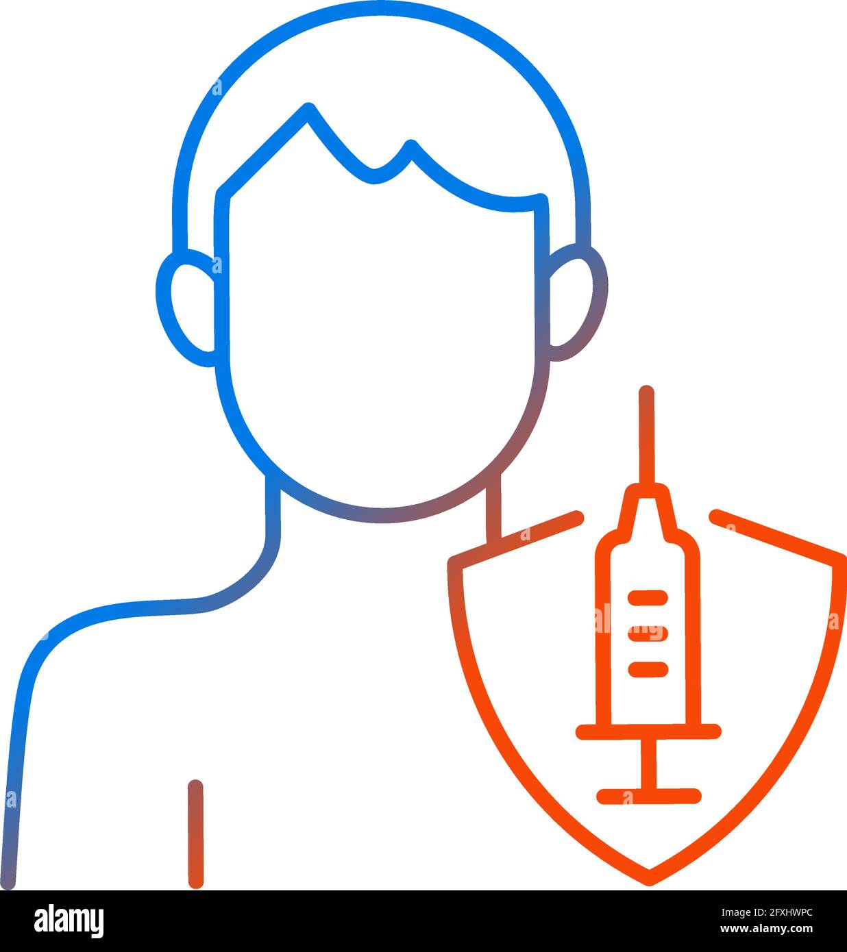 Vaccination of adults gradient linear vector icon Stock Vector