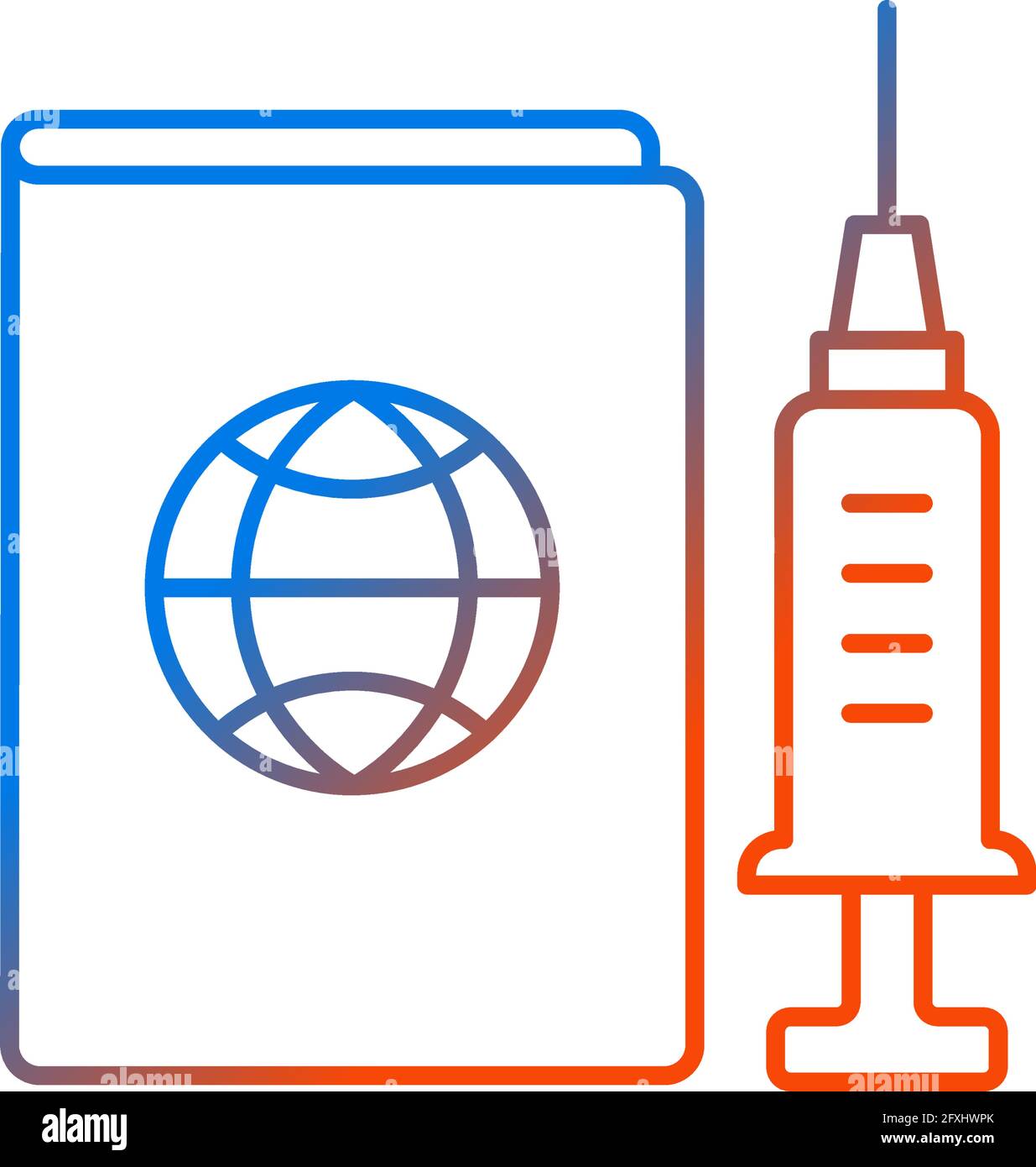 Vaccine passport gradient linear vector icon Stock Vector