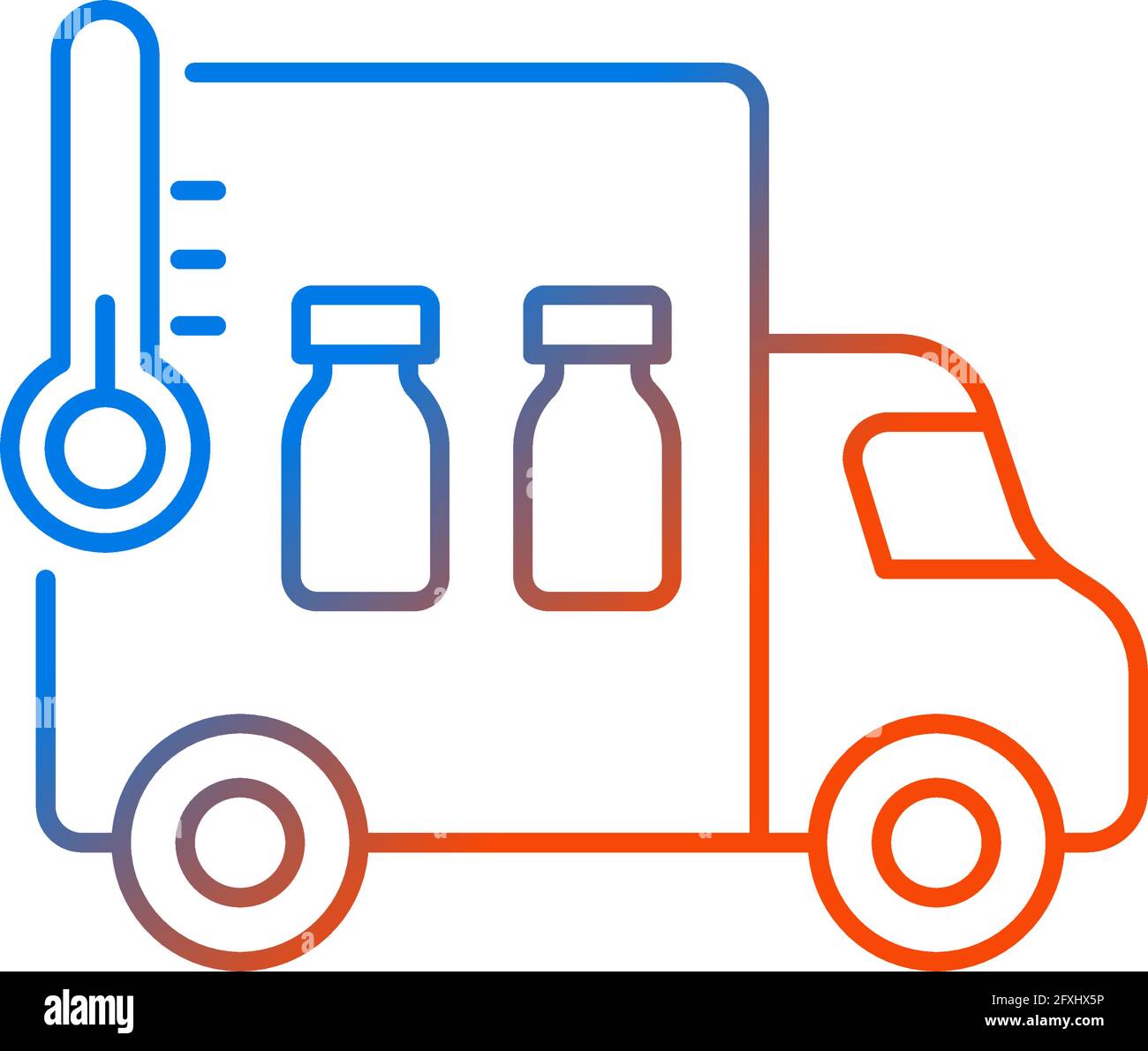 Vaccine transportation gradient linear vector icon Stock Vector