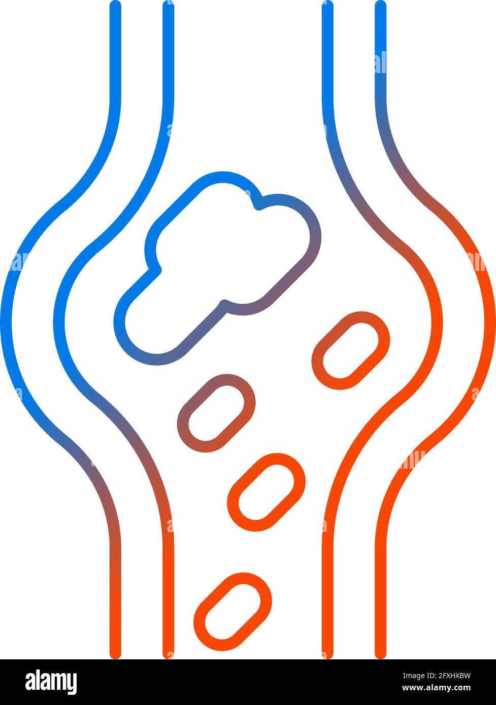 Blood clots gradient linear vector icon Stock Vector