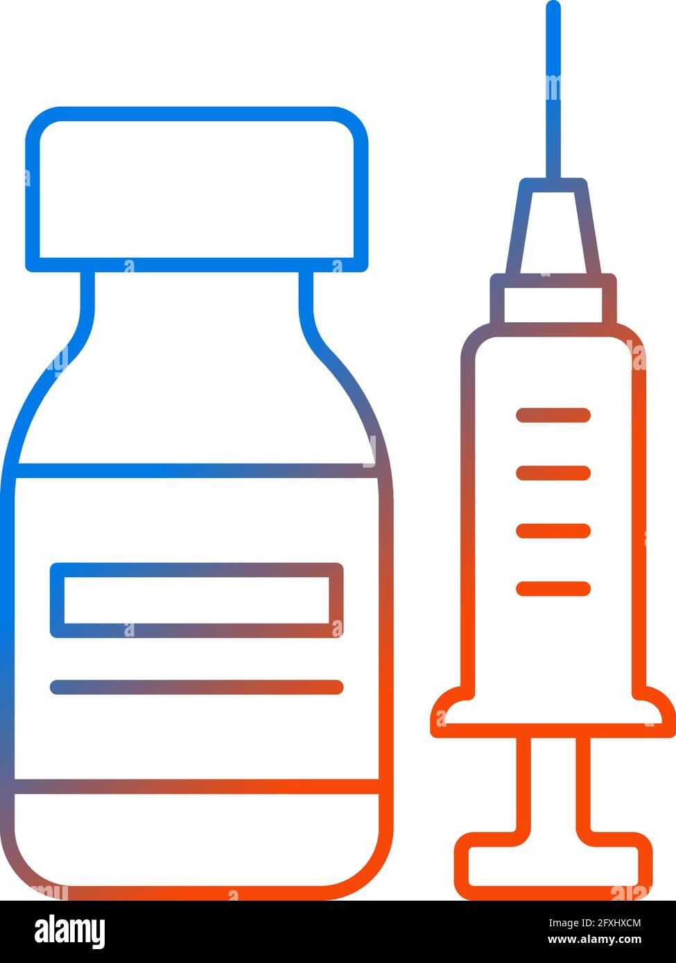 Vaccine bottle gradient linear vector icon Stock Vector