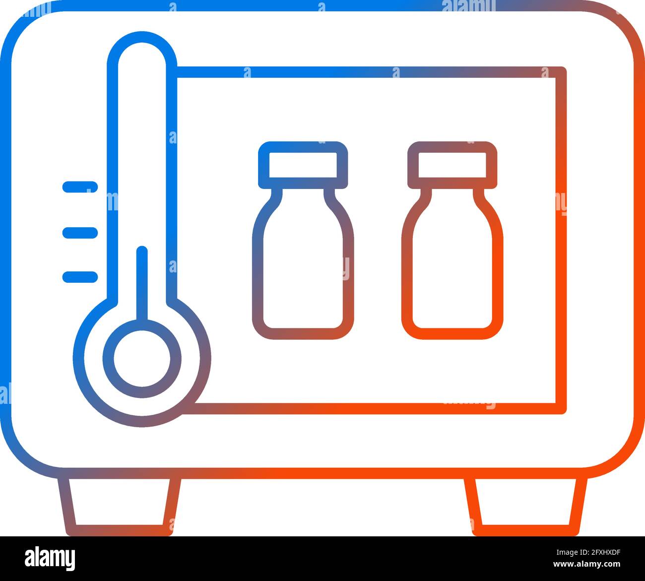 Vaccine storage gradient linear vector icon Stock Vector