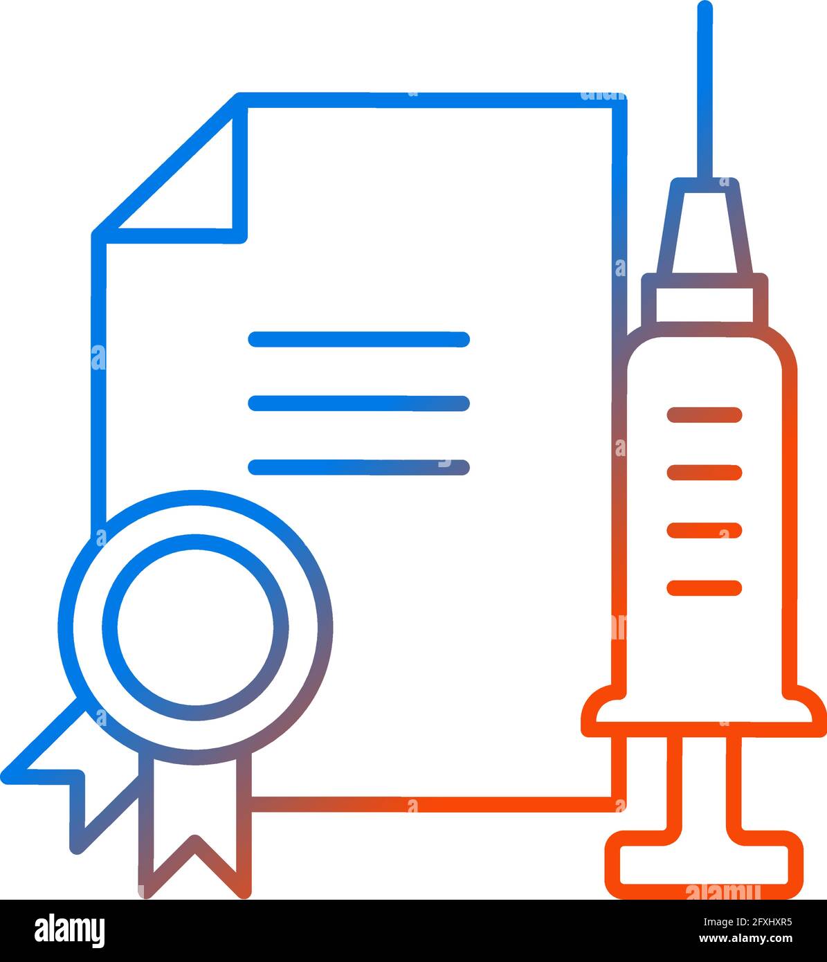Vaccine quality certificate gradient linear vector icon Stock Vector ...
