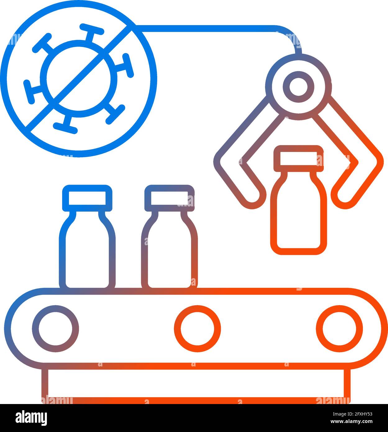 Vaccine manufacturer gradient linear vector icon Stock Vector
