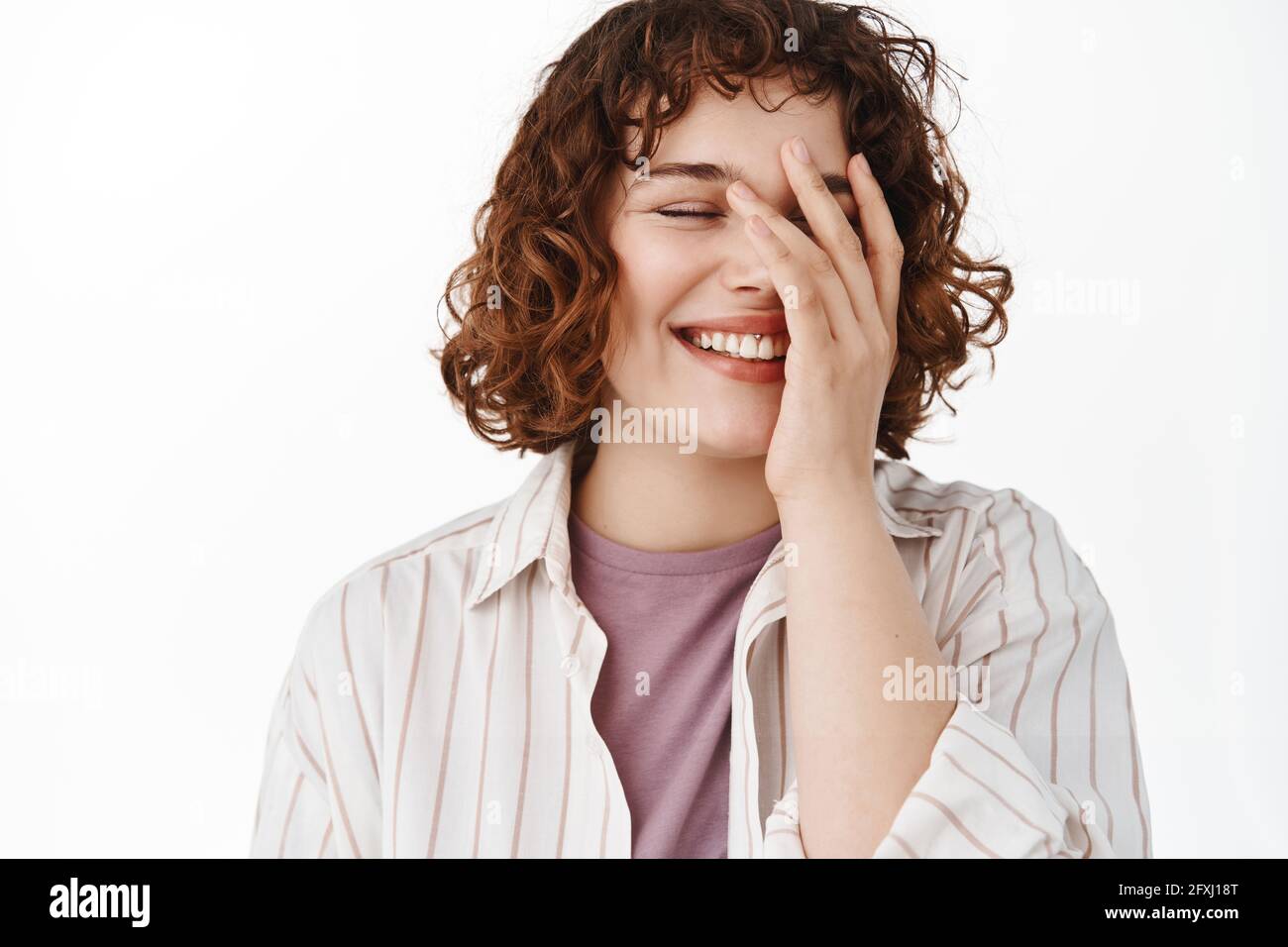 Blushing woman shy hires stock photography and images Alamy