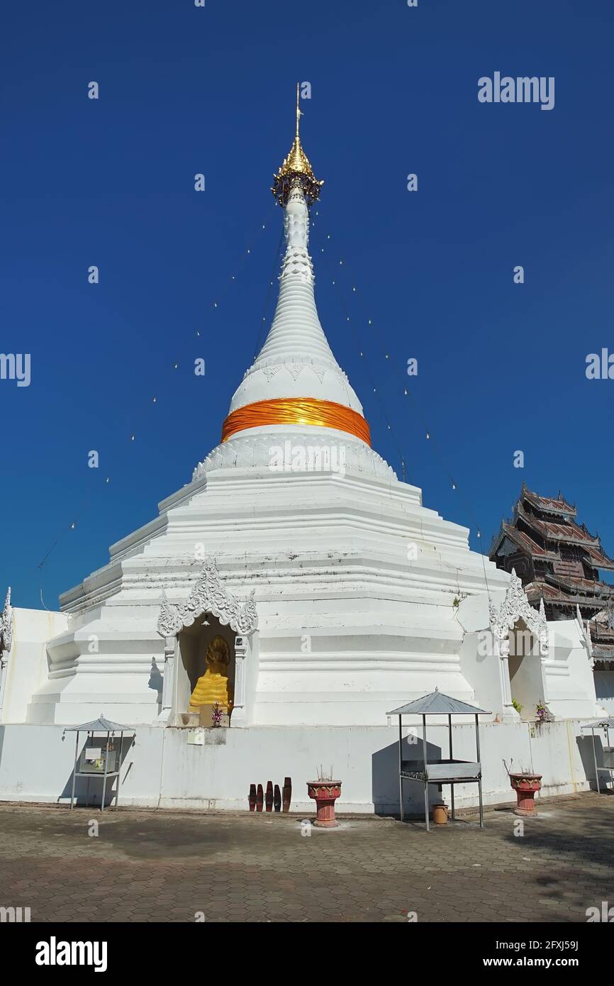 Wat Phrathat Doi Kong Mu in Mae Hong Son province, Thailand. Stock Photo